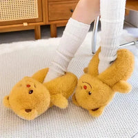 Honey Hug Butter Bear Plush Slippers - Bear Hugs