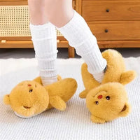 Honey Hug Butter Bear Plush Slippers - Bear Hugs