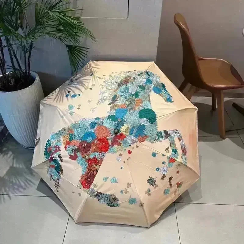 Horse Carriage Luxury Designer Umbrella - Bear Hugs