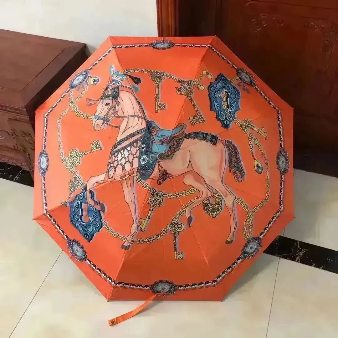 Horse Carriage Luxury Designer Umbrella - Bear Hugs