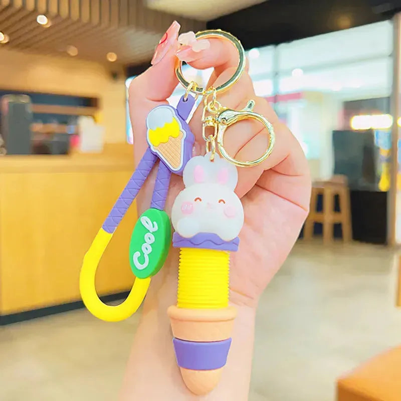 Ice Cream Bunny Expandable Keychain - Bear Hugs