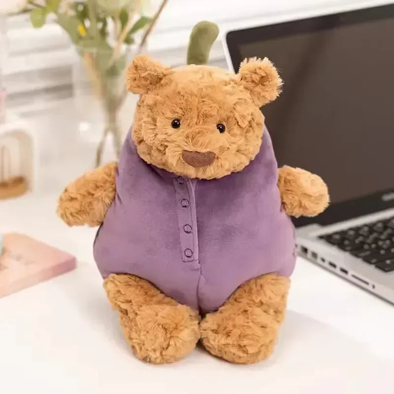 Jellycat Eggplant Bear and Envelope Rabbit - Bear Hugs