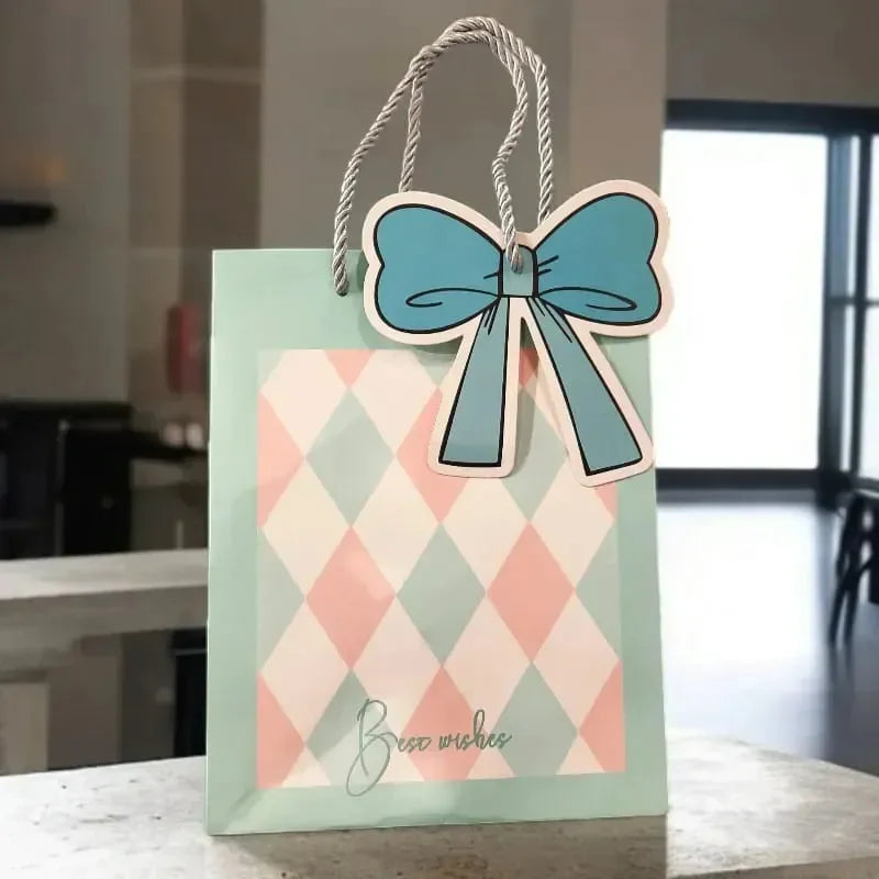 Kawaii Bow Paper Gift Bag - Bear Hugs