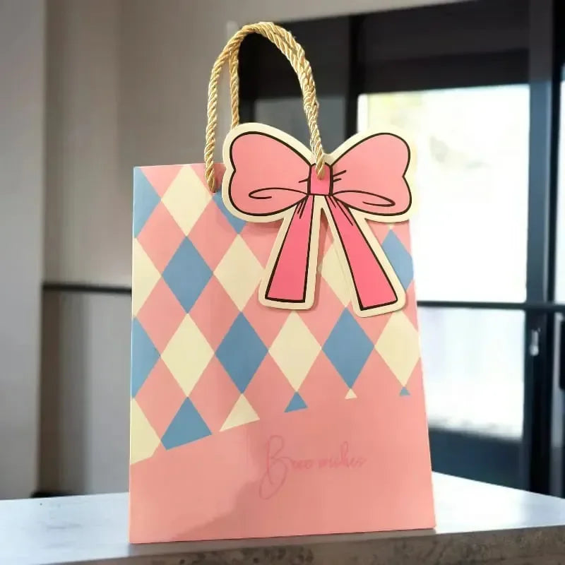 Kawaii Bow Paper Gift Bag - Bear Hugs