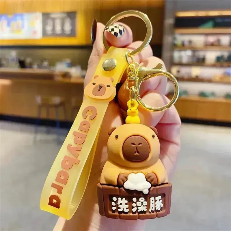 Kawaii Capybara 3D Keychain - Bear Hugs