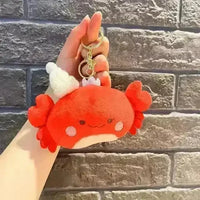 Kawaii Crab With Hat Plush Keychain - Bear Hugs