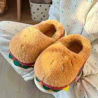 Kawaii Hamburger Fuzzy Slippers - Bear Hugs