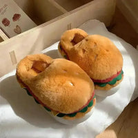 Kawaii Hamburger Fuzzy Slippers - Bear Hugs
