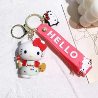 Kawaii Hello Kitty Cosplay 3D Keychain - Bear Hugs