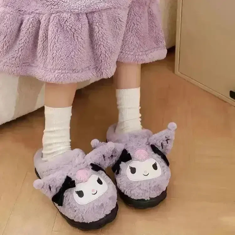 Kawaii Kuromi Plush Slippers - Bear Hugs