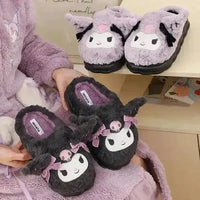 Kawaii Kuromi Plush Slippers - Bear Hugs