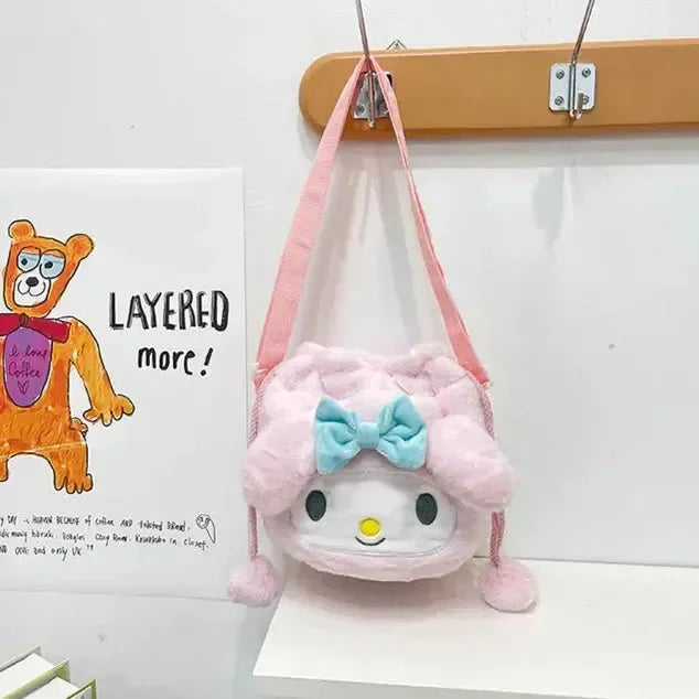 Kawaii My Melody Plush Sling Bag - Bear Hugs