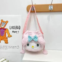 Kawaii My Melody Plush Sling Bag - Bear Hugs