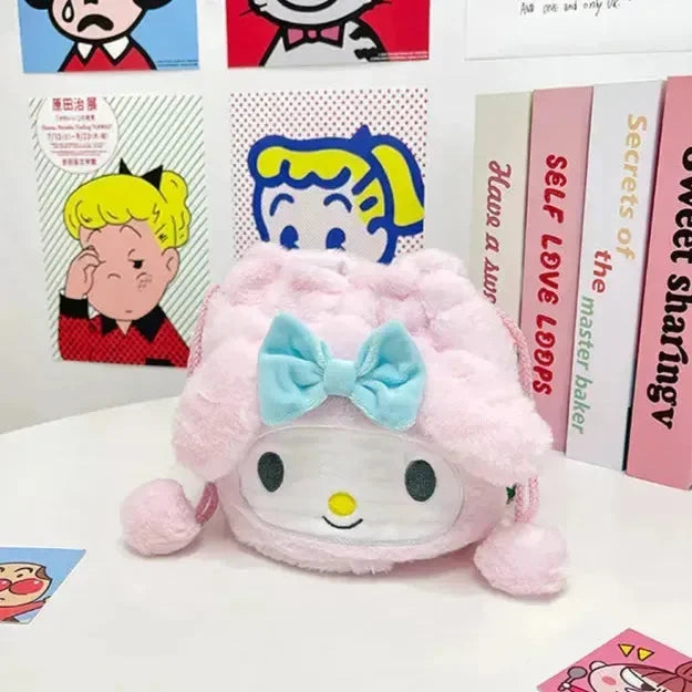 Kawaii My Melody Plush Sling Bag - Bear Hugs