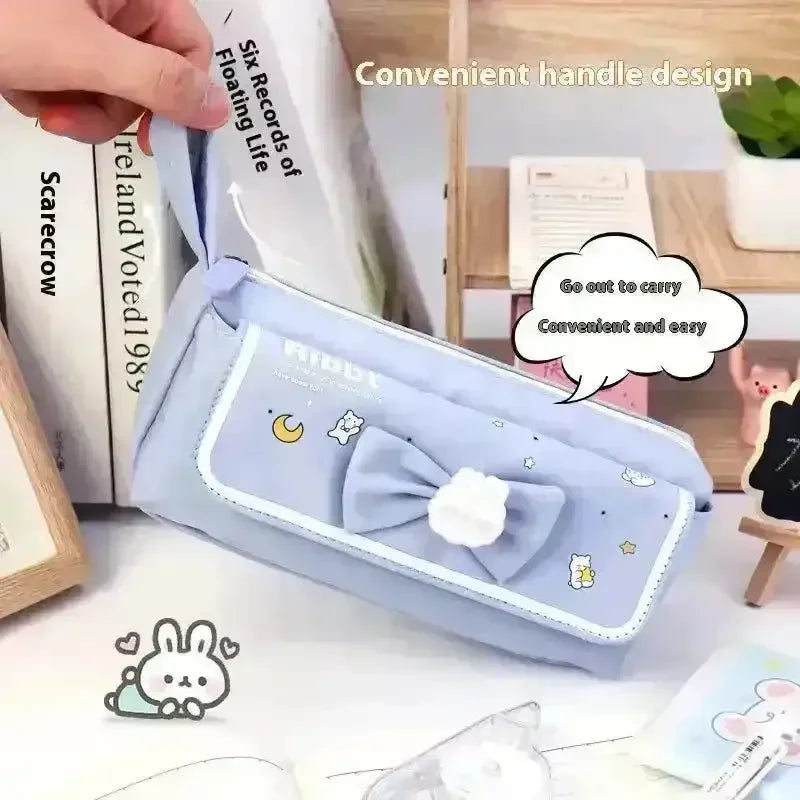 Kawaii Rabbit Bow Pencil Pouch - Bear Hugs