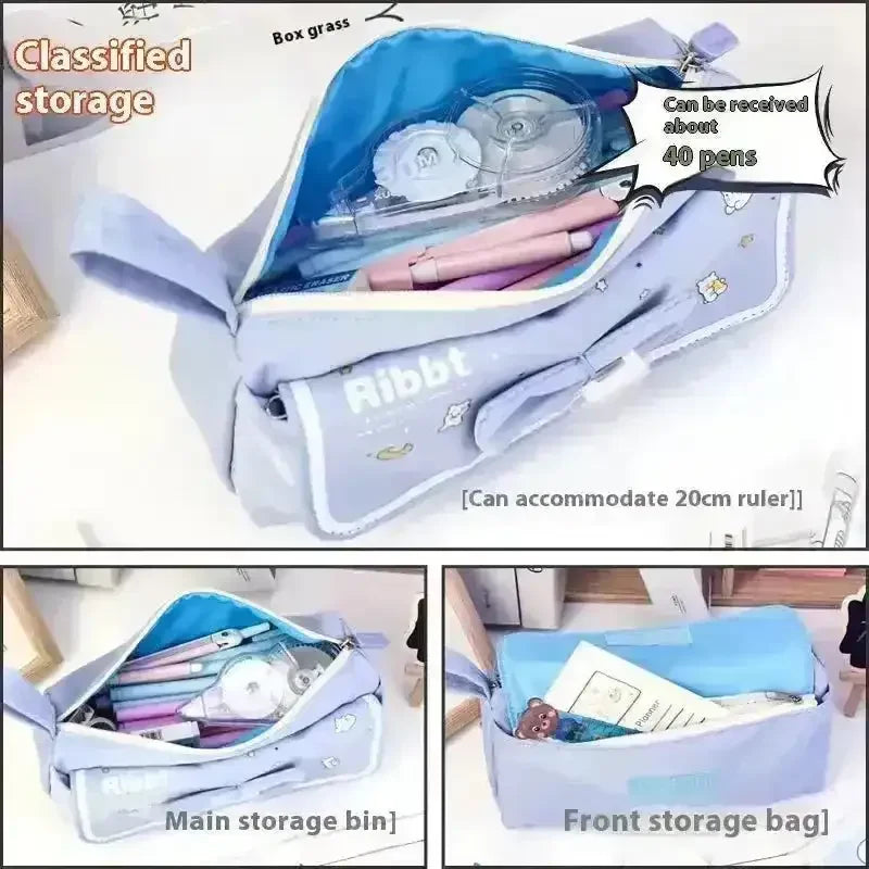 Kawaii Rabbit Bow Pencil Pouch - Bear Hugs