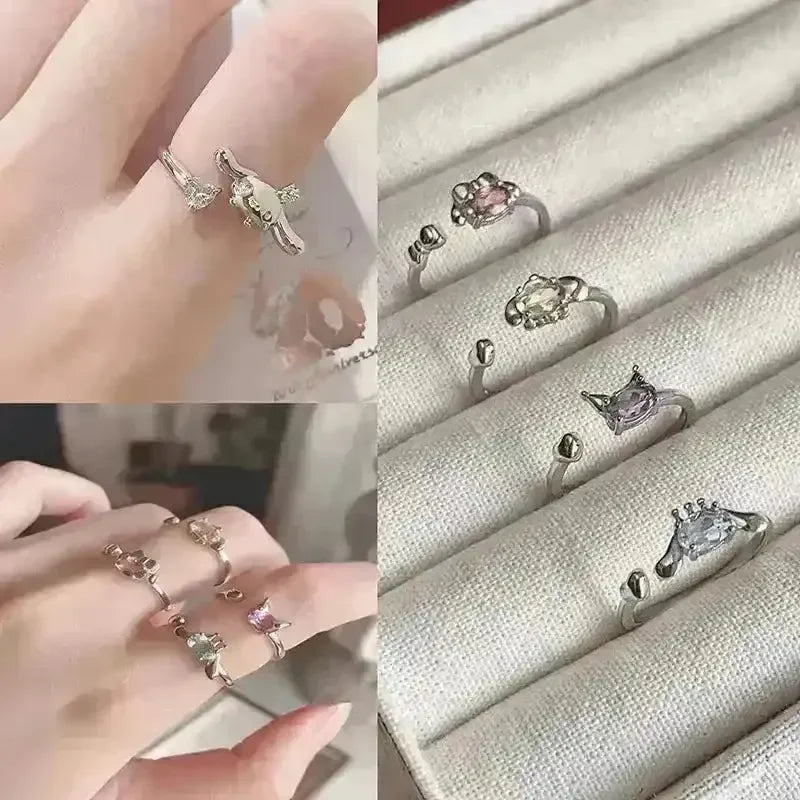 Kawaii Sanrio Characters Silver Ring - Bear Hugs