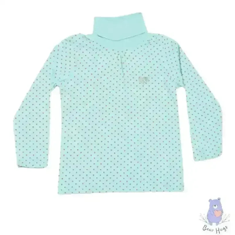 Kids Micro Print T-shirt with Turtle-Neck - Bear Hugs