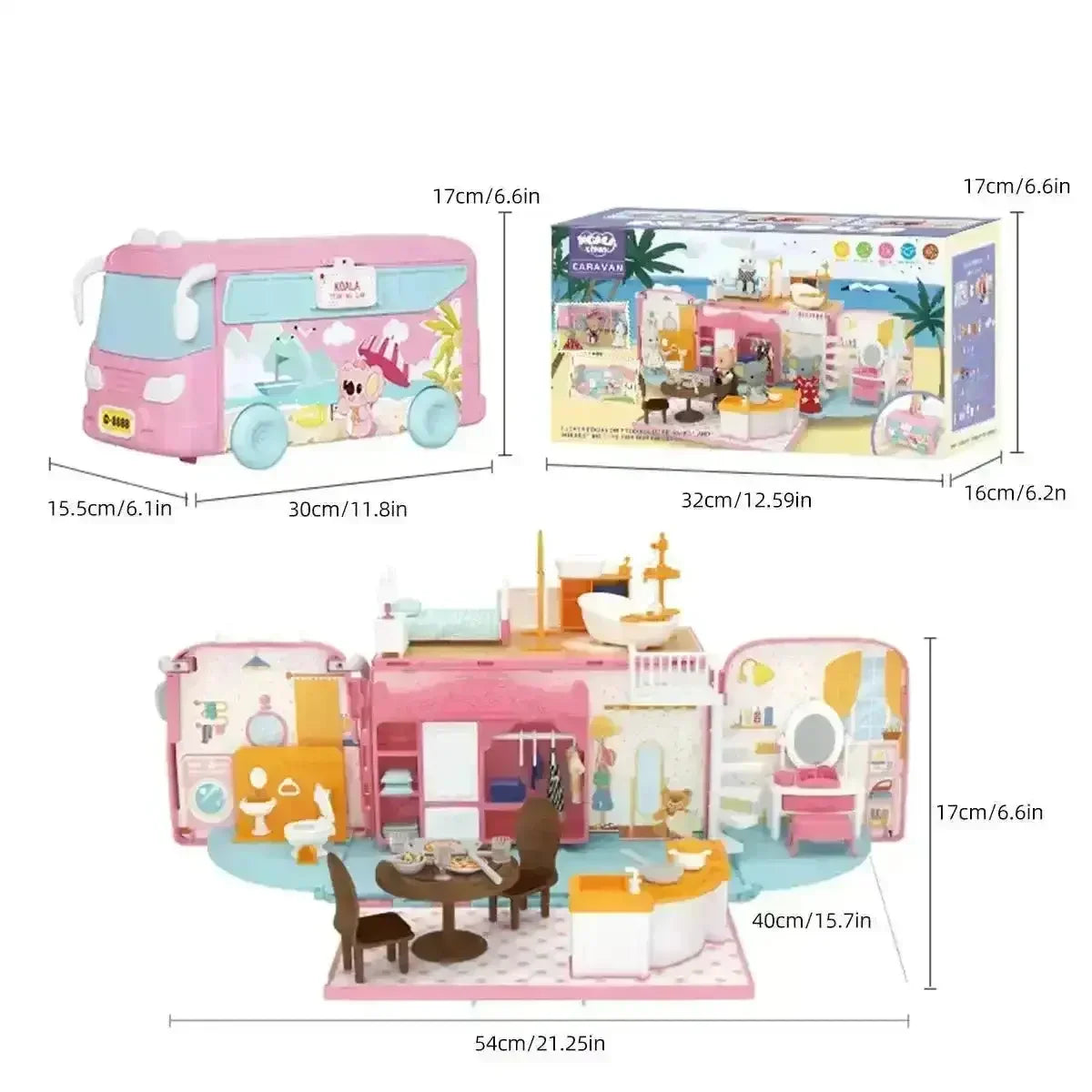 Koala Tour Bus Pretend Play Kids Set - Bear Hugs
