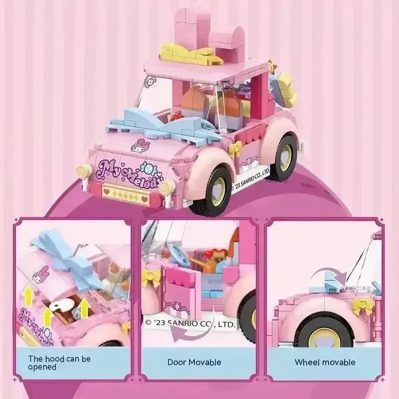 Kuromi & My Melody Car Building Blocks - Bear Hugs