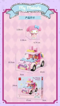 Kuromi & My Melody Car Building Blocks - Bear Hugs