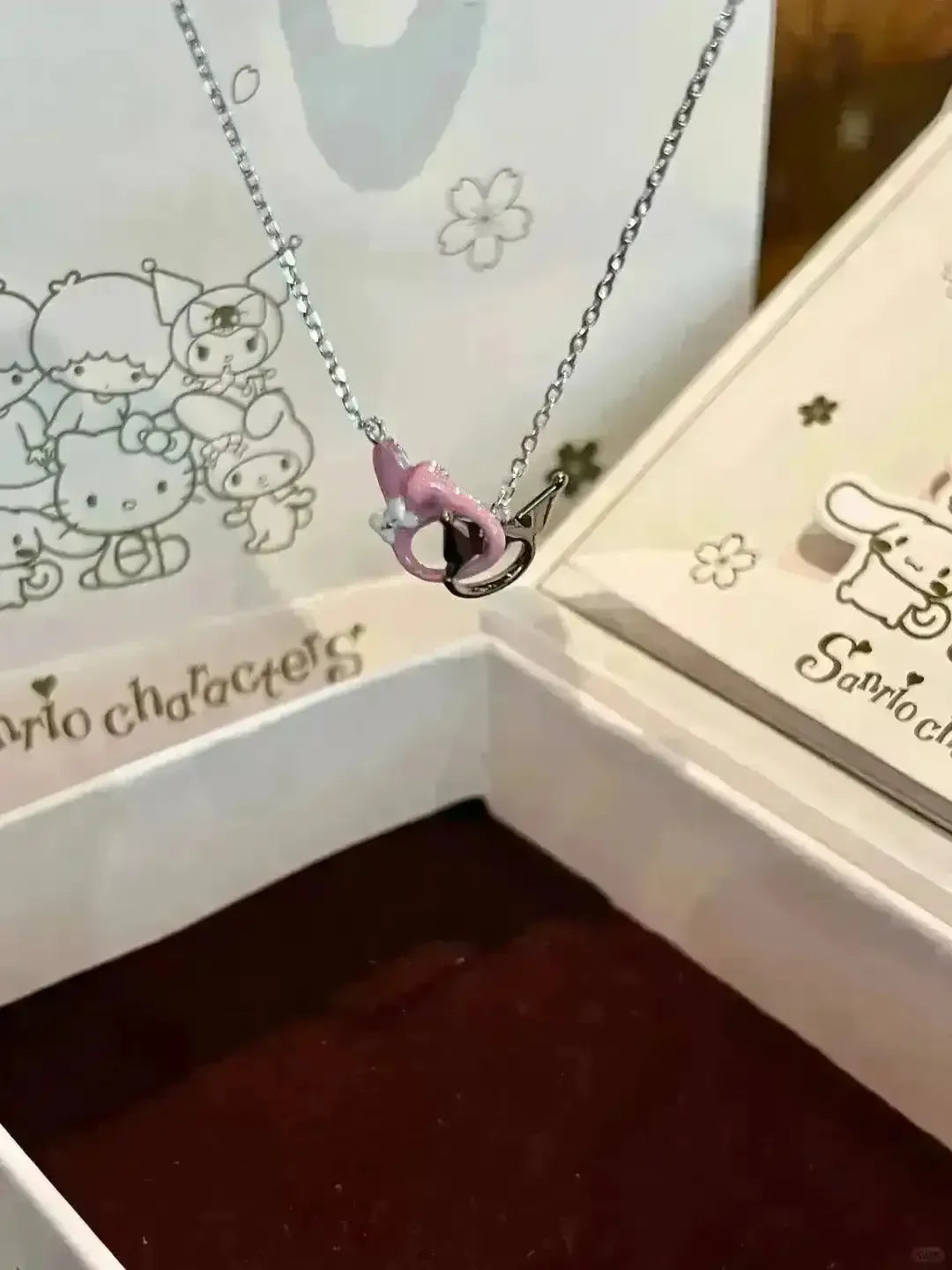 Kuromi and My Melody Double Interlocking Necklace - Bear Hugs