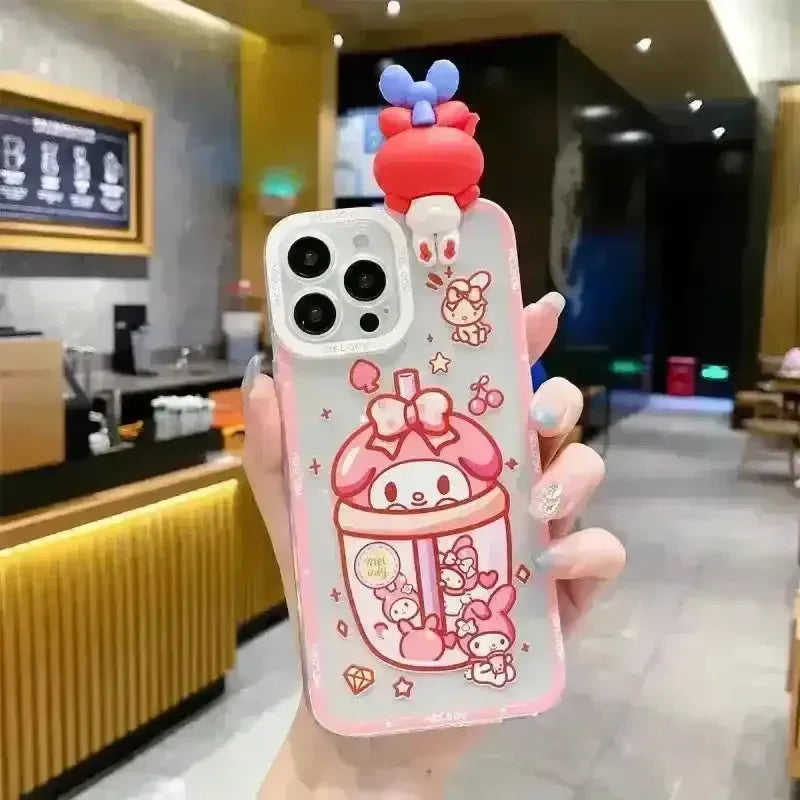 Kuromi & My Melody Figurine Case (For iPhones) - Bear Hugs