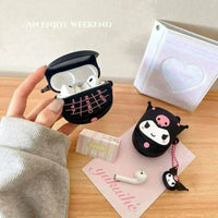 Kuromi Flip Phone Shaped Silicon AirPods Case - Bear Hugs