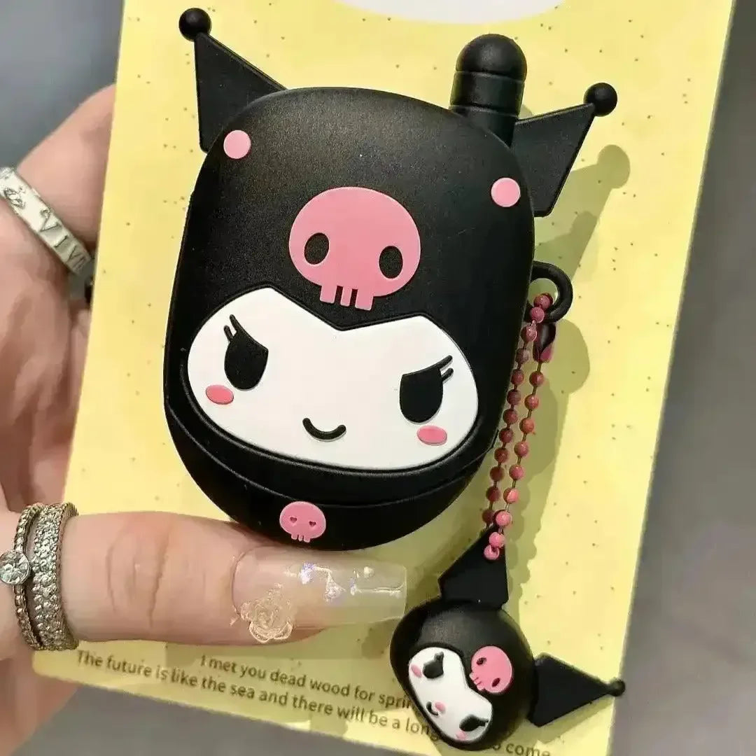 Kuromi Flip Phone Shaped Silicon AirPods Case - Bear Hugs