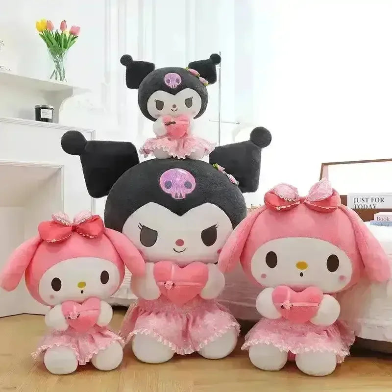 Kuromi My Melody Gift of Heart Plushies - Bear Hugs