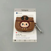 Labubu Brown Leather Case (For Airpods) - Bear Hugs