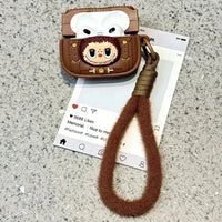 Labubu Brown Leather Case (For Airpods) - Bear Hugs