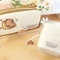 Large Capacity Capybara Pencil Pouch - Bear Hugs
