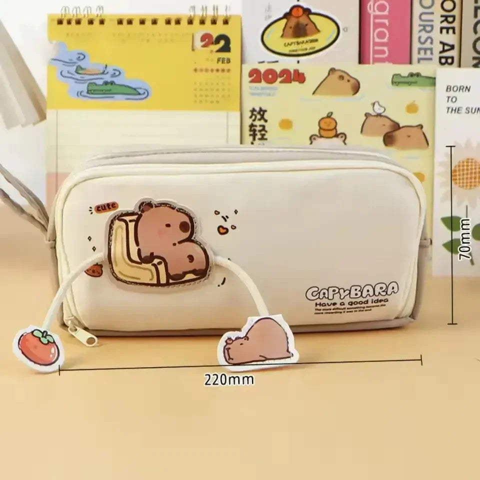 Large Capacity Capybara Pencil Pouch - Bear Hugs