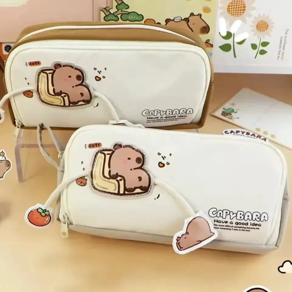 Large Capacity Capybara Pencil Pouch - Bear Hugs