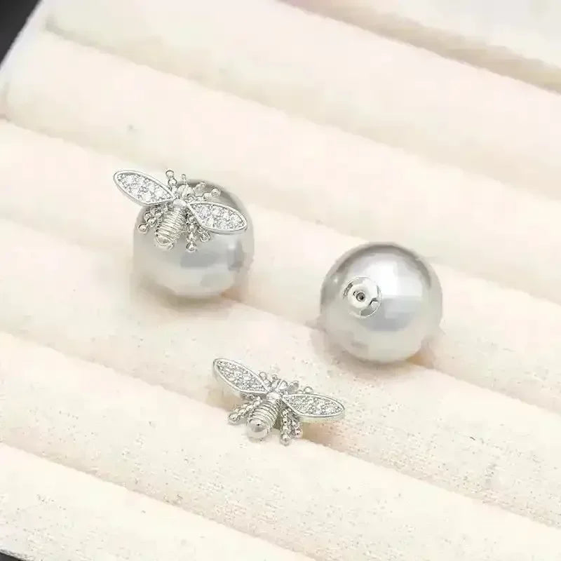 Little Bee Pearl Drop Stud Earrings - Bear Hugs