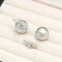 Little Bee Pearl Drop Stud Earrings - Bear Hugs