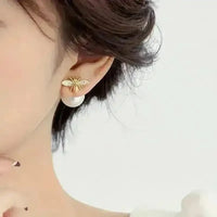 Little Bee Pearl Drop Stud Earrings - Bear Hugs