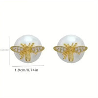 Little Bee Pearl Drop Stud Earrings - Bear Hugs