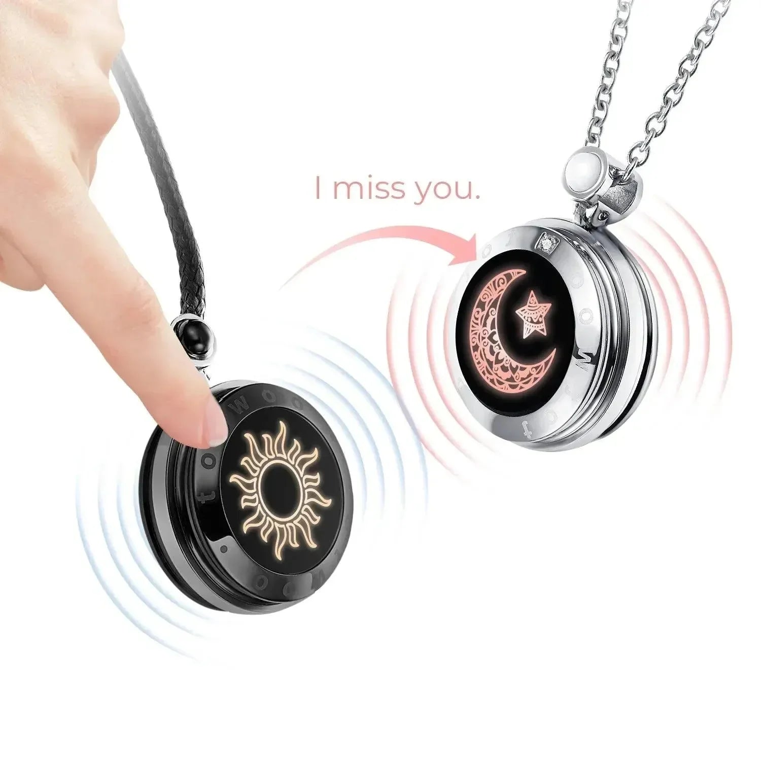 Long Distance Couple Love Necklace (Set of 2) - Bear Hugs