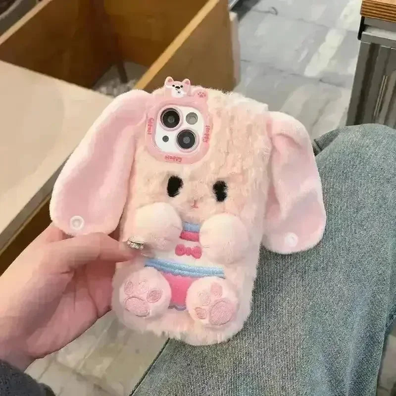 Long Eared Rabbit Plush Phone Case (For iPhones) - Bear Hugs