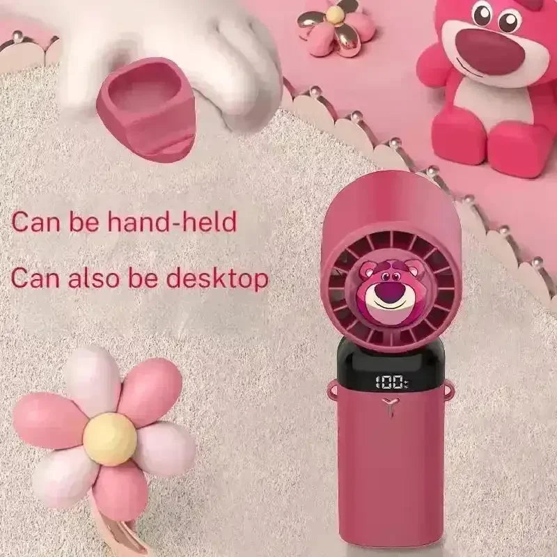 Lotso 2 in 1 Portable Rechargeable Fan - Bear Hugs
