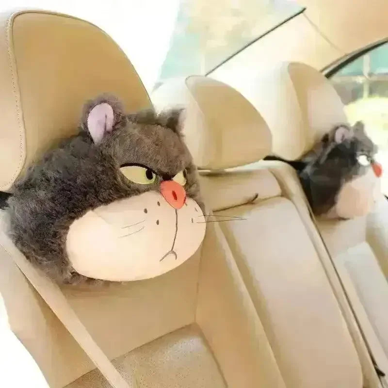 Lucifer Cat Car Headrest and Seatbelt Protector - Bear Hugs