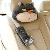 Lucifer Cat Car Headrest and Seatbelt Protector - Bear Hugs
