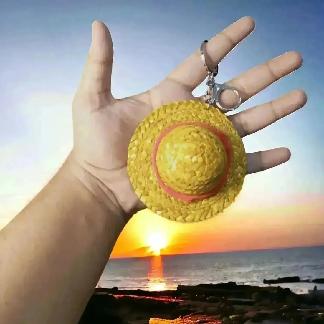 Luffy Bamboo Hat Keychain - Bear Hugs