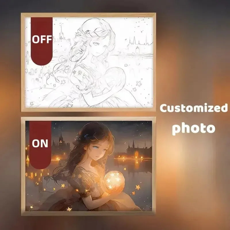 Luminous Personalized Photo Light Box - Bear Hugs