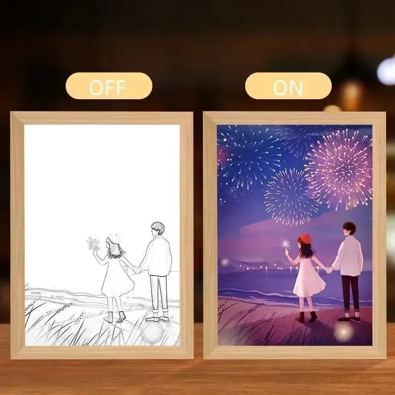 Luminous Personalized Photo Light Box - Bear Hugs