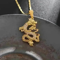 Luxurious Golden Dragon Pendant - Bear Hugs