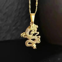 Luxurious Golden Dragon Pendant - Bear Hugs