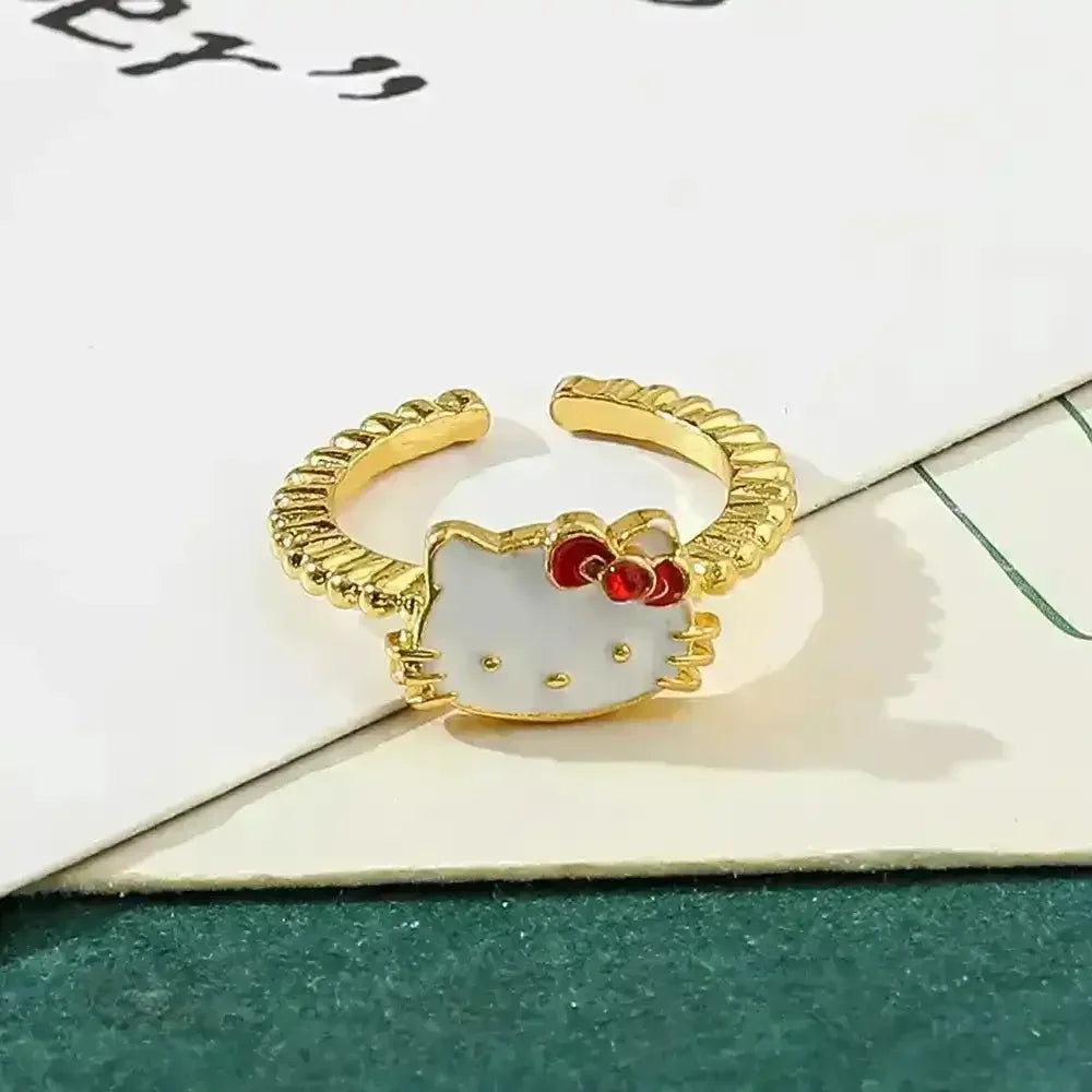 Luxurious Hello Kitty Open Ring - Bear Hugs